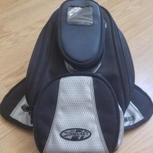 Joe Rocket  silver/ black Manta Motorcycle magnetic tank bag